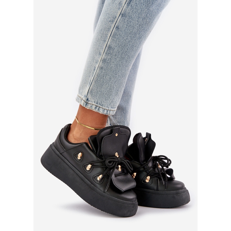 Pantofi de damă cu platformă negru 1