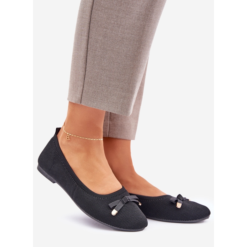 Balerine de plasă cu un arc negru 1