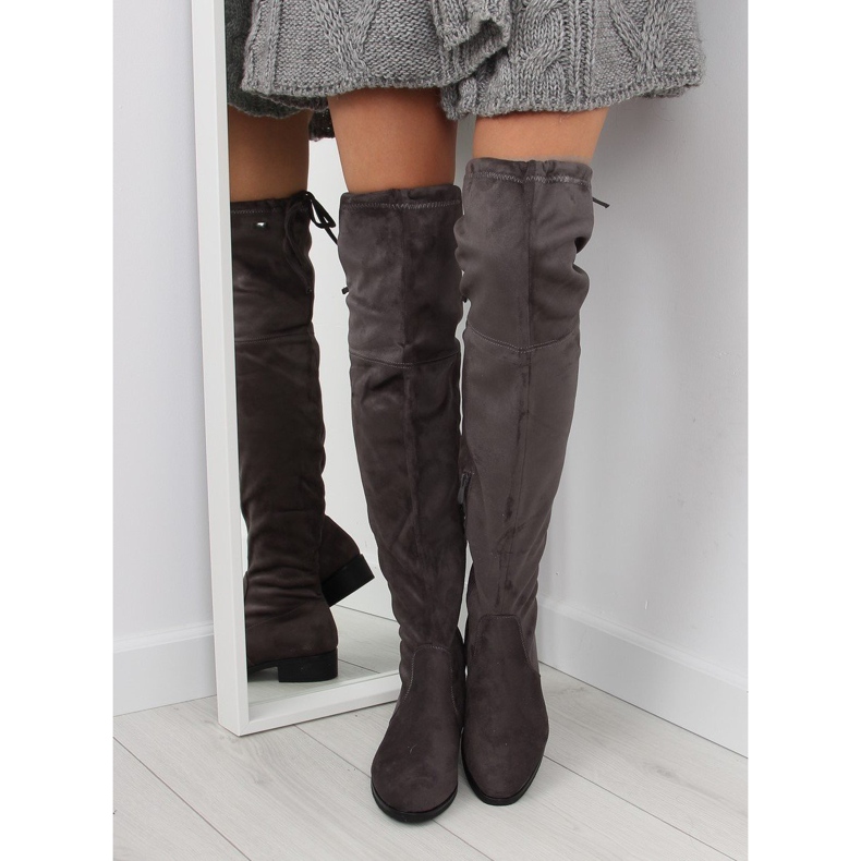 Cizme de muschetar H182 gri maro multicolor 2