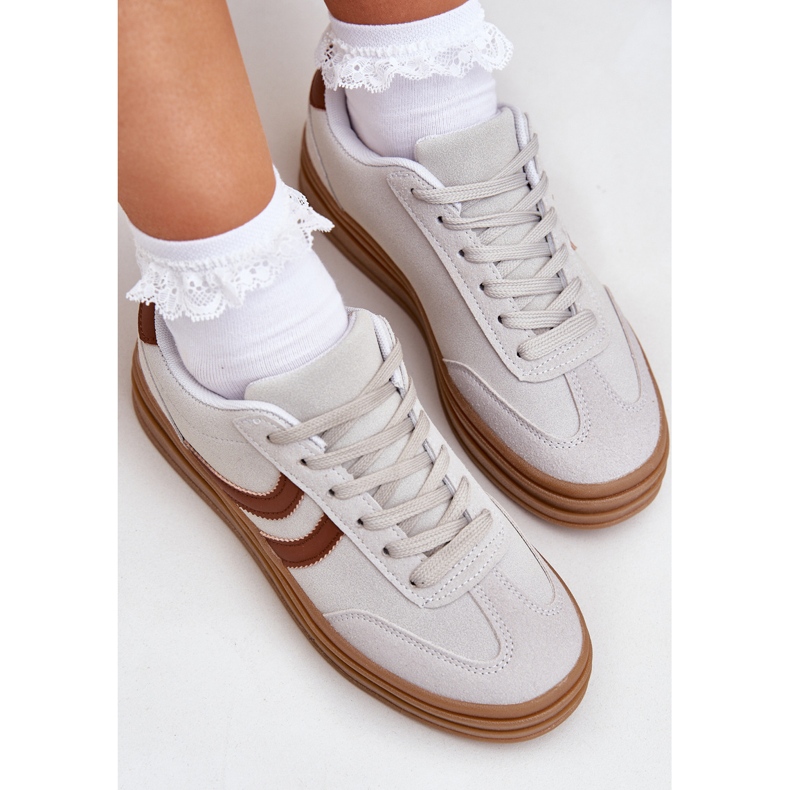 Adidași eleganți pe platforma gri 2