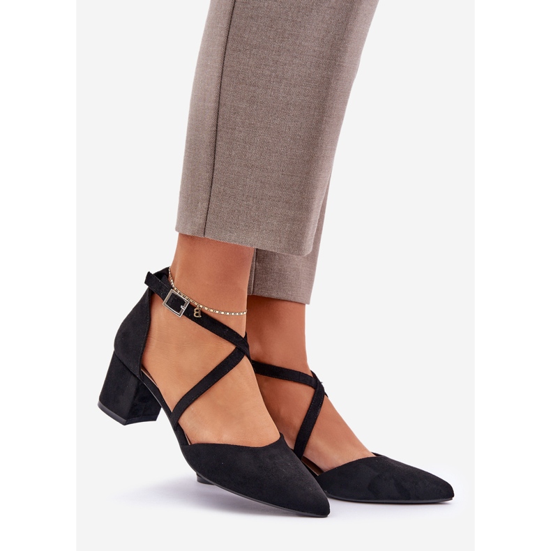 Pompe pe Eco Suede Post Sergio Leone Black negru 1