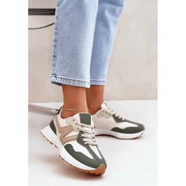 Pantofi sport pentru femei-verzi bej-verzi 2