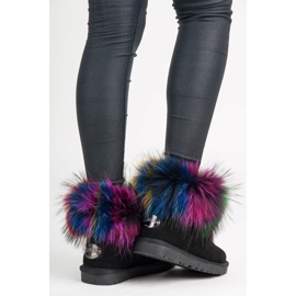 Dimar Mukluki din piele multicolor negru 2 Dimar Mukluki din piele multicolor negru 2