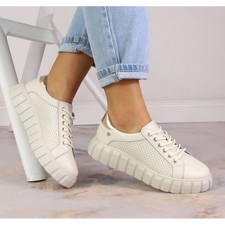 Pantofi din piele bej Filippo W PAW410 2