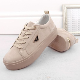 Pantofi din piele intoarsa pe platforma Filippo W PAW315C, bej 6