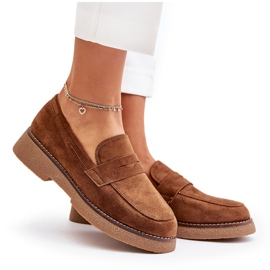 Bellucci Mocasini clasici pentru femei cu Eco Suede Brown maro 5