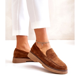 Bellucci Mocasini clasici pentru femei cu Eco Suede Brown maro 4