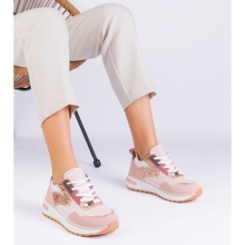 Adidași roz pe platforma decorate cu sclipici 2 Adidași roz pe platforma decorate cu sclipici 2