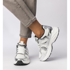 Adidași de argint pentru femei pe platformă 5