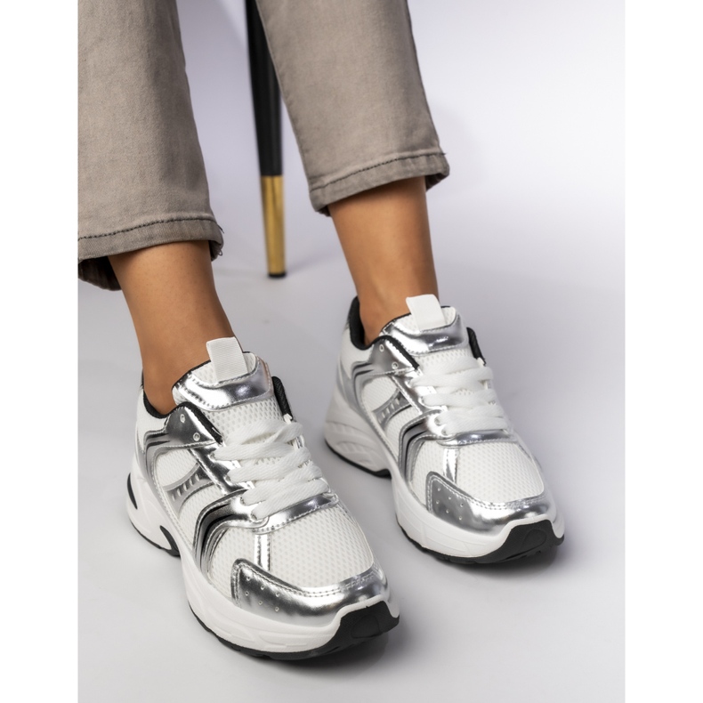 Adidași de argint pentru femei pe platformă 2