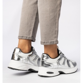 Adidași de argint pentru femei pe platformă 1