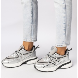Adidași de argint pentru femei pe platformă 3