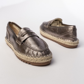 Espadrilles țesături metalice maro femei 1 Espadrilles țesături metalice maro femei 1