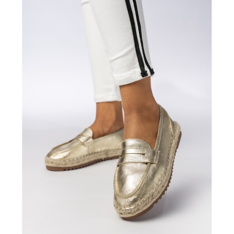 Espadrilles Gold Gold Meafers metalice de aur 2