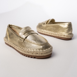 Espadrilles Gold Gold Meafers metalice de aur 1