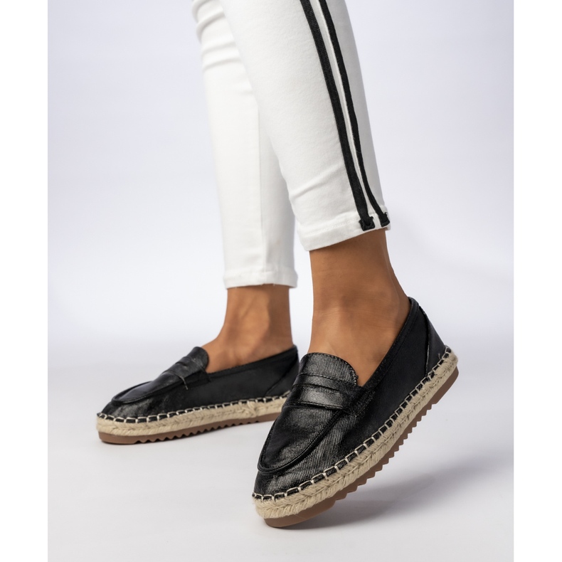 Espadrilles țesături negre pentru femei negru 2