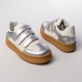 Adidași sportivi pentru femei alb-argintiu 1 Adidași sportivi pentru femei alb-argintiu 1