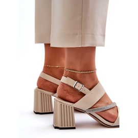 S.Barski Sandale elegante pentru femei pe post bej MR38-549 7