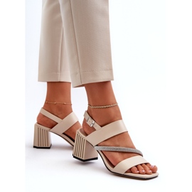 S.Barski Sandale elegante pentru femei pe post bej MR38-549 6