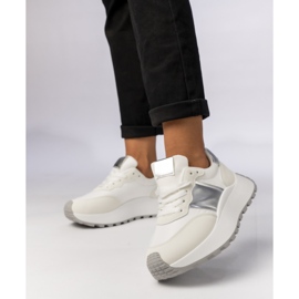 Adidași sport pentru femei Inserții metalice albe 1