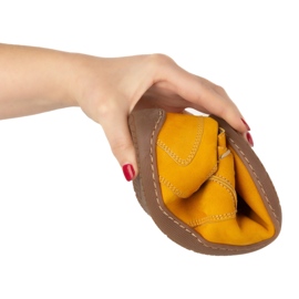 Olivier Încălțăminte din piele minimalistă pentru femei desculți 1082 nubuk muștar galben 2