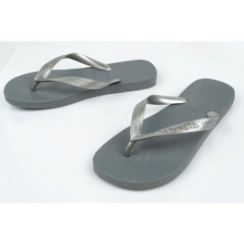 Șlapi Havaianas în gri oțel argint 11