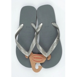Șlapi Havaianas în gri oțel argint 13