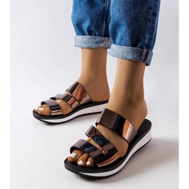 Mocasini de dama din piele neagra cu talpa groasa negru 2