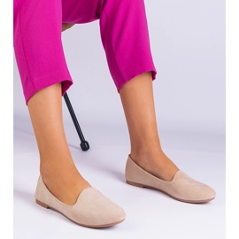 BEIGE Classic Ballerinas de la Ekozamszu bej 1