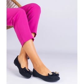 Balerine clasice negre cu arc negru 2