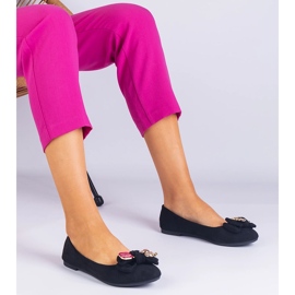 Balerine clasice negre cu arc negru 1