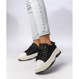 Adidași pentru femei pe platformă neagră negru 2