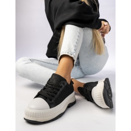 Adidași pentru femei pe platformă neagră negru 1