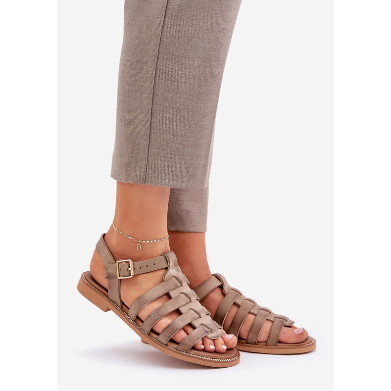 Zazoo Legarea podelelor sandale bej 1