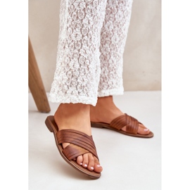 Lewski Shoes Pantofi Lewski pentru femei din piele 3682 Camel maro 2