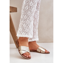 Lewski Shoes Pantofi Lewski pentru femei din piele 3682 PLN de aur 2