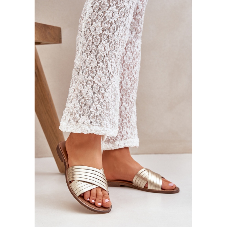 Lewski Shoes Pantofi Lewski pentru femei din piele 3682 PLN de aur 2