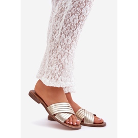 Lewski Shoes Pantofi Lewski pentru femei din piele 3682 PLN de aur 1