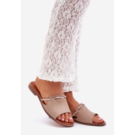 Lewski Shoes Pantofi Lewski 3047 FLIP -uri din piele bej 1