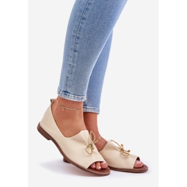 Zazoo 2660 Ballerinas din piele Beige pentru femei Beige bej 1