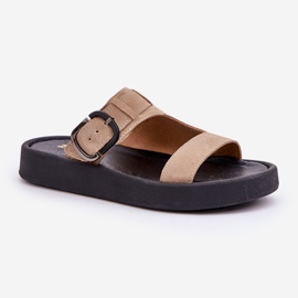 Flip -Flip Flip Flops pe platforma Beige Zazoo 3024 bej 4