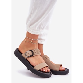 Flip -Flip Flip Flops pe platforma Beige Zazoo 3024 bej 1