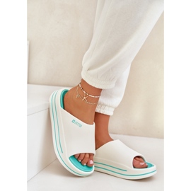 Flip-flops pentru femei pe platformă Big Star NN274A038 White-Cham alb 2