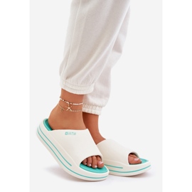 Flip-flops pentru femei pe platformă Big Star NN274A038 White-Cham alb 3