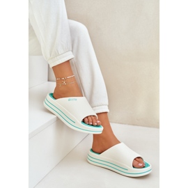 Flip-flops pentru femei pe platformă Big Star NN274A038 White-Cham alb 5