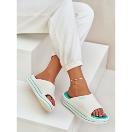 Flip-flops pentru femei pe platformă Big Star NN274A038 White-Cham alb 6
