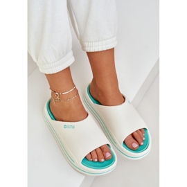 Flip-flops pentru femei pe platformă Big Star NN274A038 White-Cham alb 7