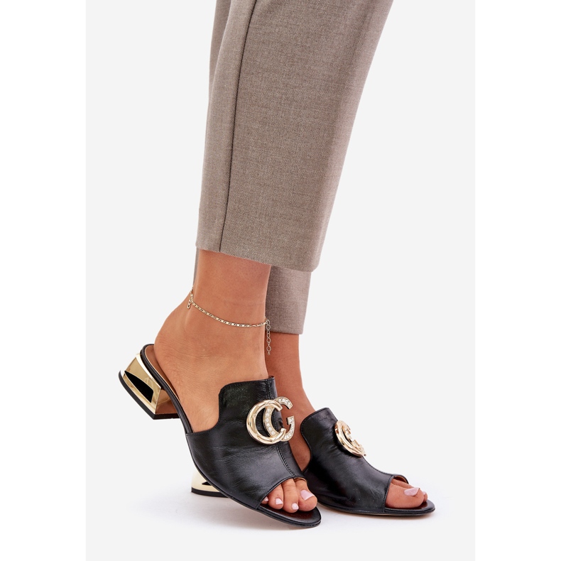 Elegant din piele scăzută pentru femei, Laura Messi 2874 Negru 1 Elegant din piele scăzută pentru femei, Laura Messi 2874 Negru 1