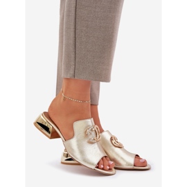 Elegant din piele scăzută pentru femei, Laura Messi 2874 Zlotys de aur 1