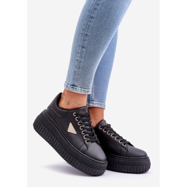 Adidași eleganți pe o platformă neagră masivă negru 1